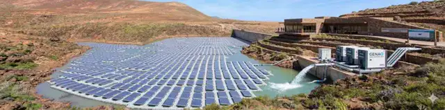 Proyecto PROCANILA — Presa de Mala con paneles solares flotantes y AWG GENAQ · Lanzarote